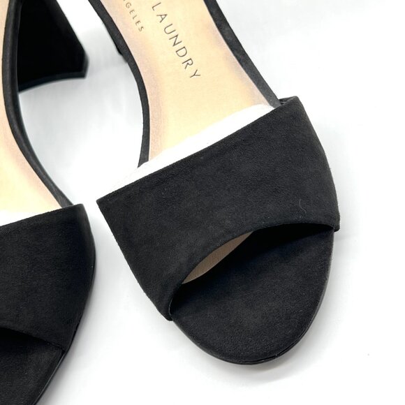 Chinese Laundry Womens‎ Size 6 Black Microsuede Heels Dress Sandals Shoes - Picture 5 of 14